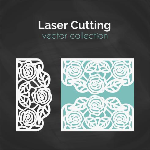 Modelo de corte a laser. Cartão Para O Corte. Ilustração de recorte vetor