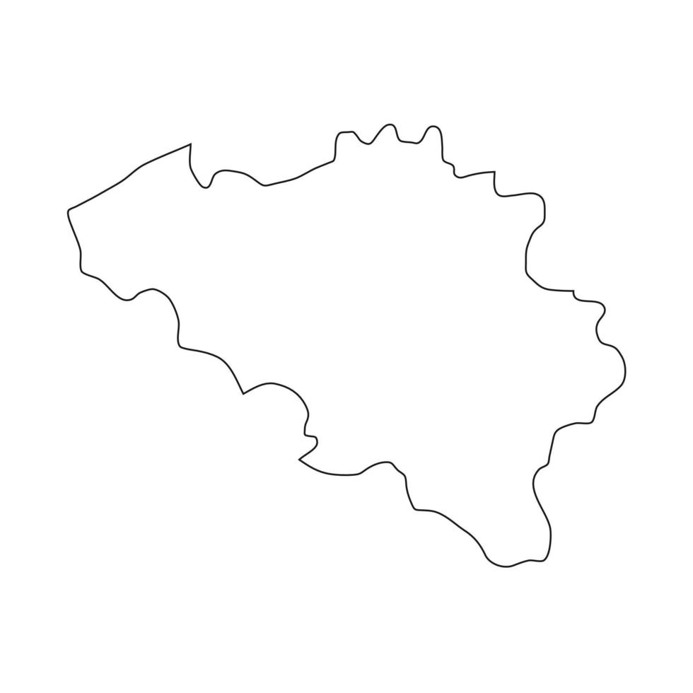 ilustração vetorial do mapa da bélgica em fundo branco vetor