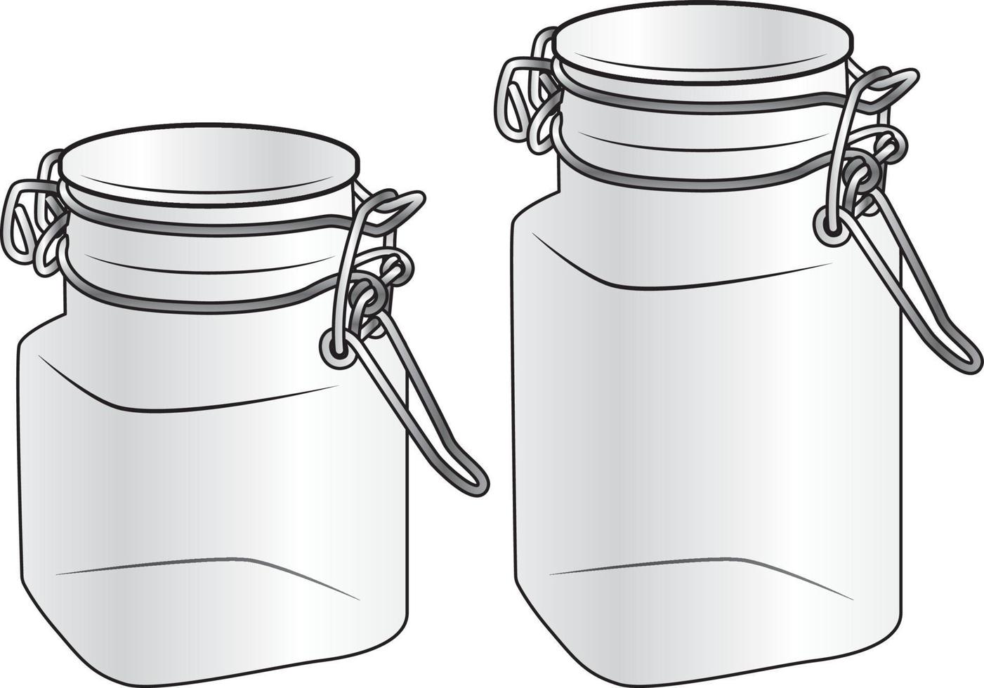 ilustração editável do frasco de armazenamento de vidro vazio ecológico vetor