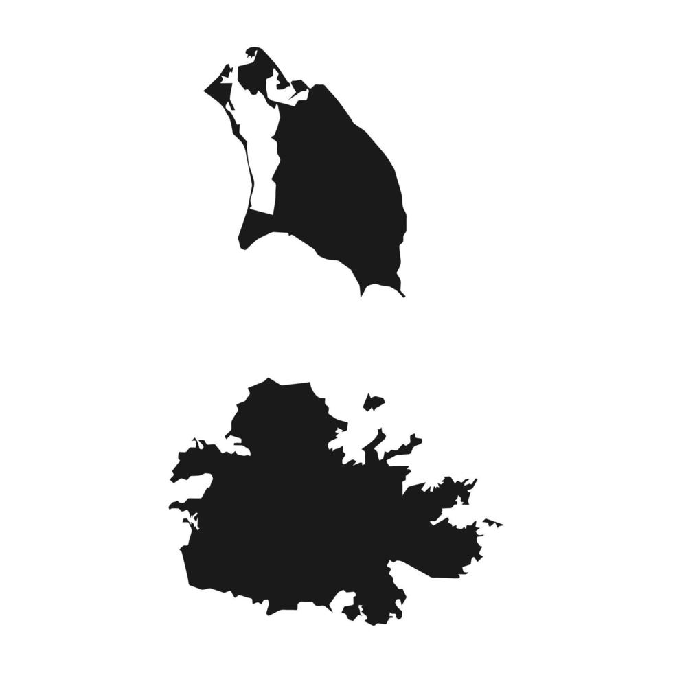 mapa vetorial preto detalhado de Antígua e Barbuda vetor