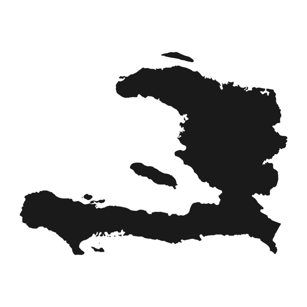 mapa vetorial preto altamente detalhado haiti vetor