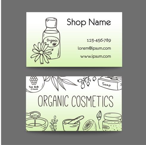 Negócios com frascos de cosméticos. Ilustração de cosméticos orgânicos. vetor