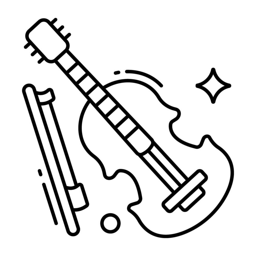 uma corda musical instrumento, violino ícone vetor