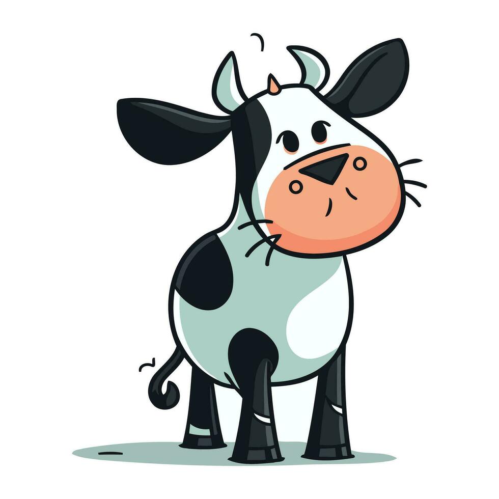 fofa desenho animado vaca. vetor ilustração isolado em uma branco fundo.