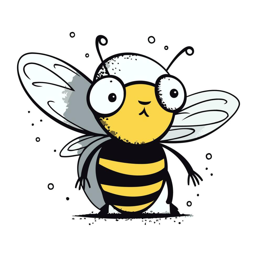 fofa desenho animado abelha. vetor ilustração isolado em uma branco fundo.
