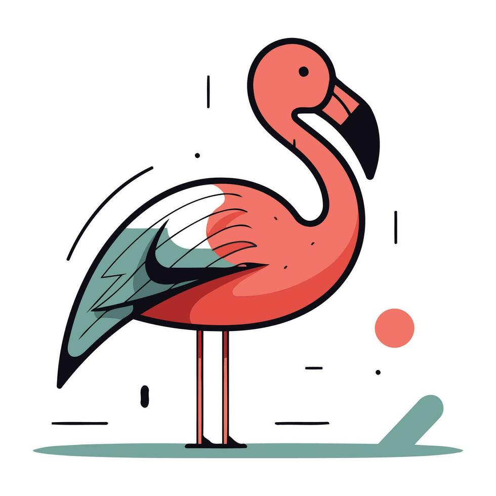 flamingo. vetor ilustração do uma flamingo dentro plano estilo.