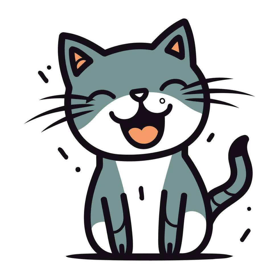 fofa desenho animado gato. vetor ilustração isolado em uma branco fundo.