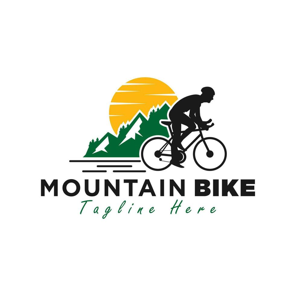 montanha bicicleta esporte ilustração logotipo vetor