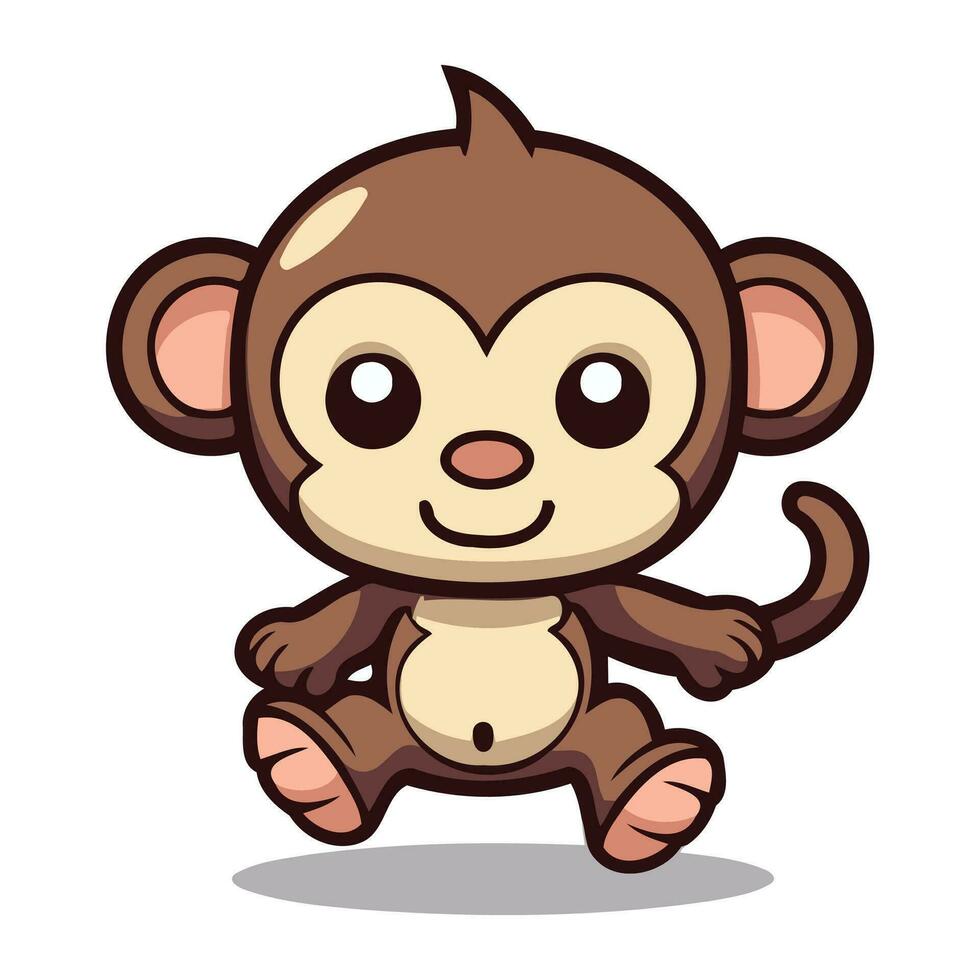 fofa macaco desenho animado personagem vetor ilustração. fofa macaco desenho animado mascote.