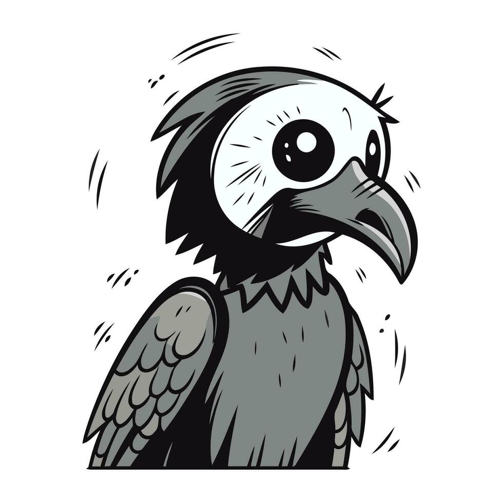 vetor imagem do uma abutre. Preto e branco ilustração do uma abutre.
