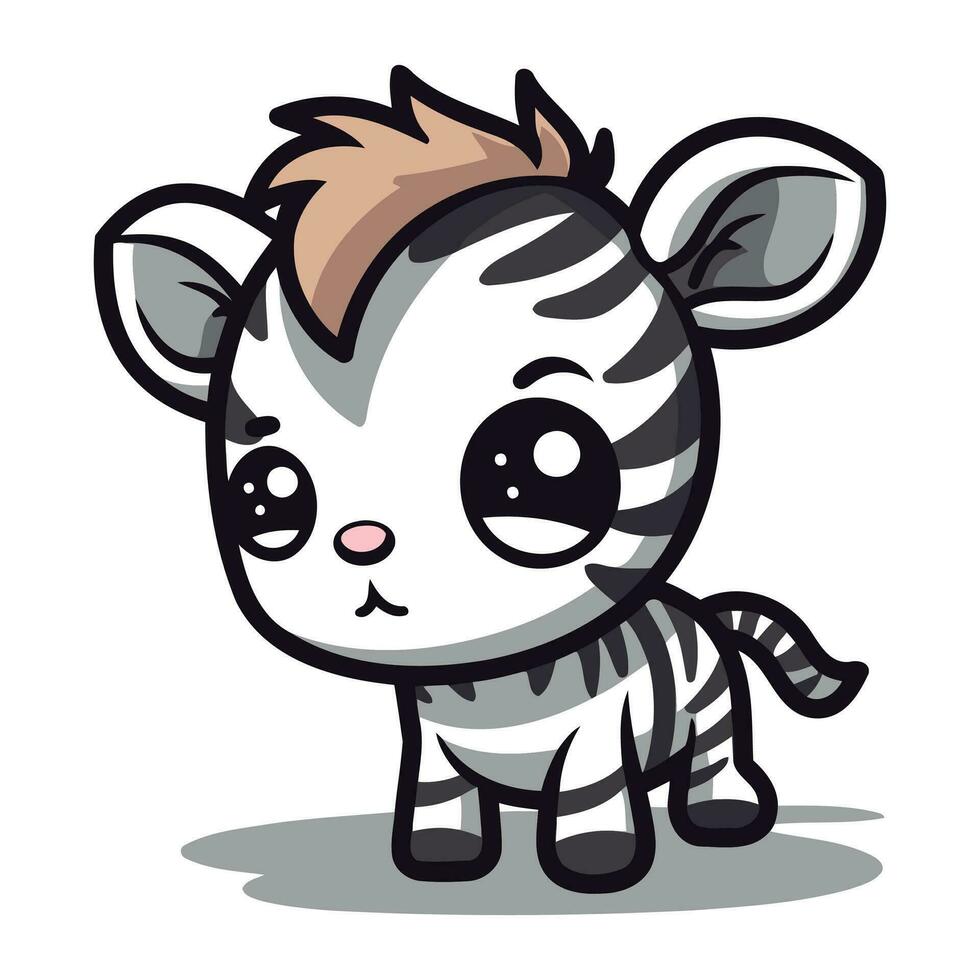 fofa zebra desenho animado mascote personagem vetor ilustração.