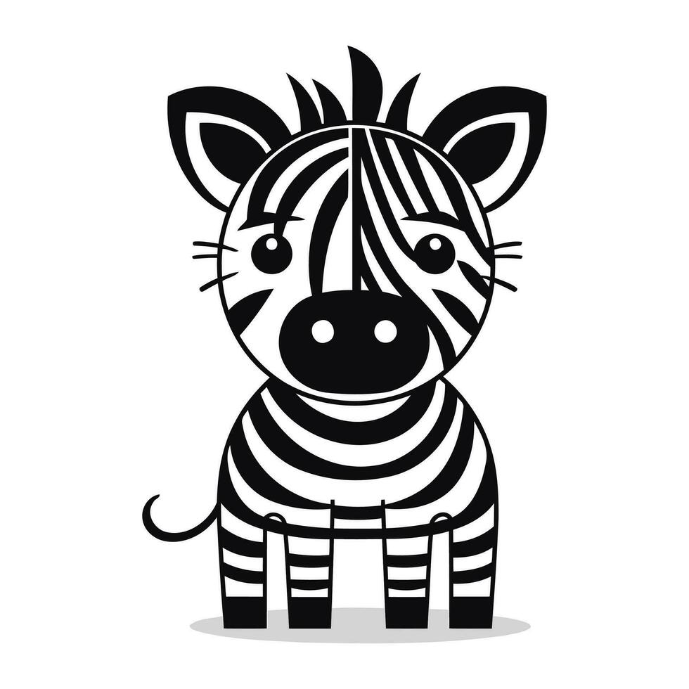 zebra desenho animado ícone. animal jardim zoológico vida natureza e fauna tema. isolado Projeto. vetor ilustração