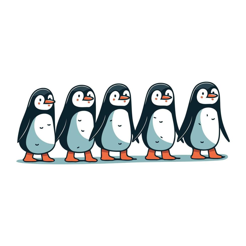 fofa pinguins. vetor ilustração isolado em uma branco fundo.