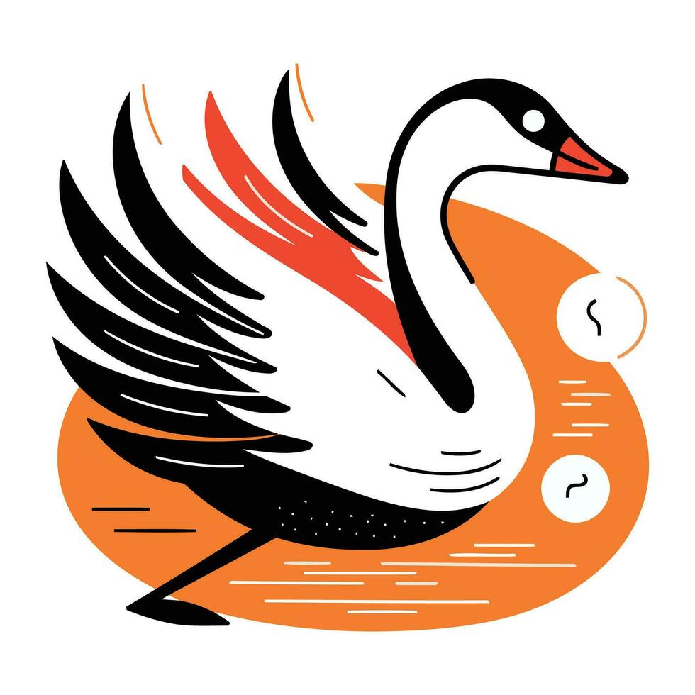 vetor ilustração do uma estilizado cisne em uma branco fundo.