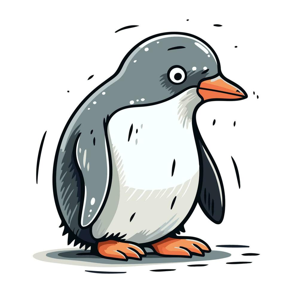 desenho animado pinguim. vetor ilustração do uma desenho animado pinguim.