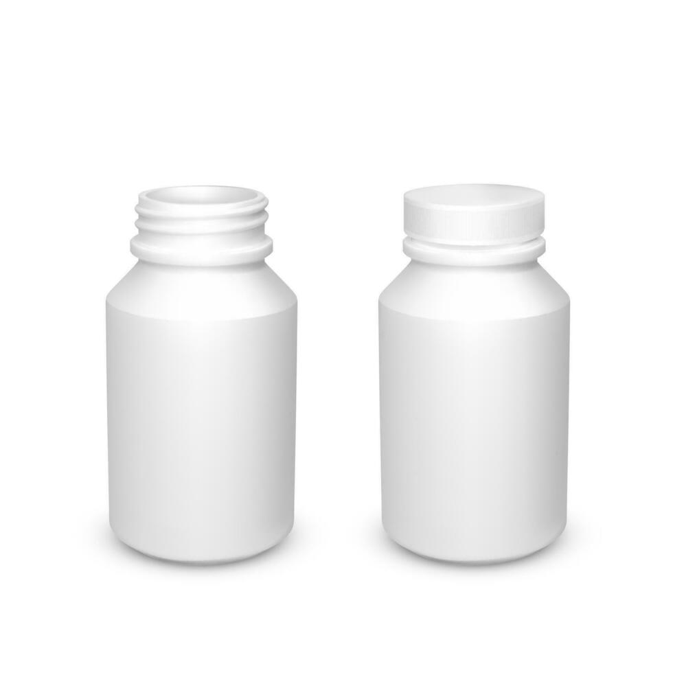 branco plástico garrafa modelo isolado em branco fundo. vetor ilustração