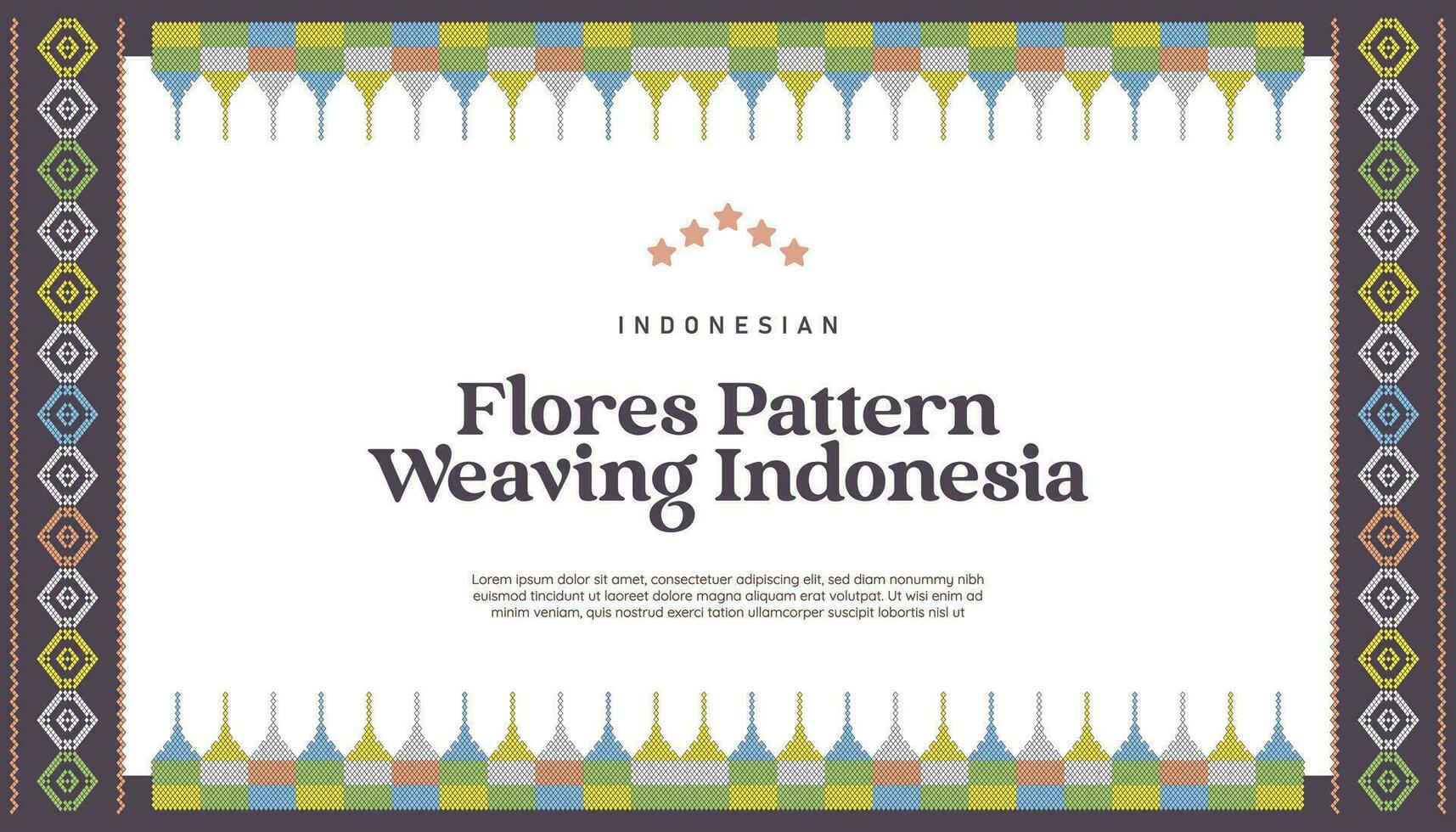 indonésio flores padronizar tecelagem ilustração vetor