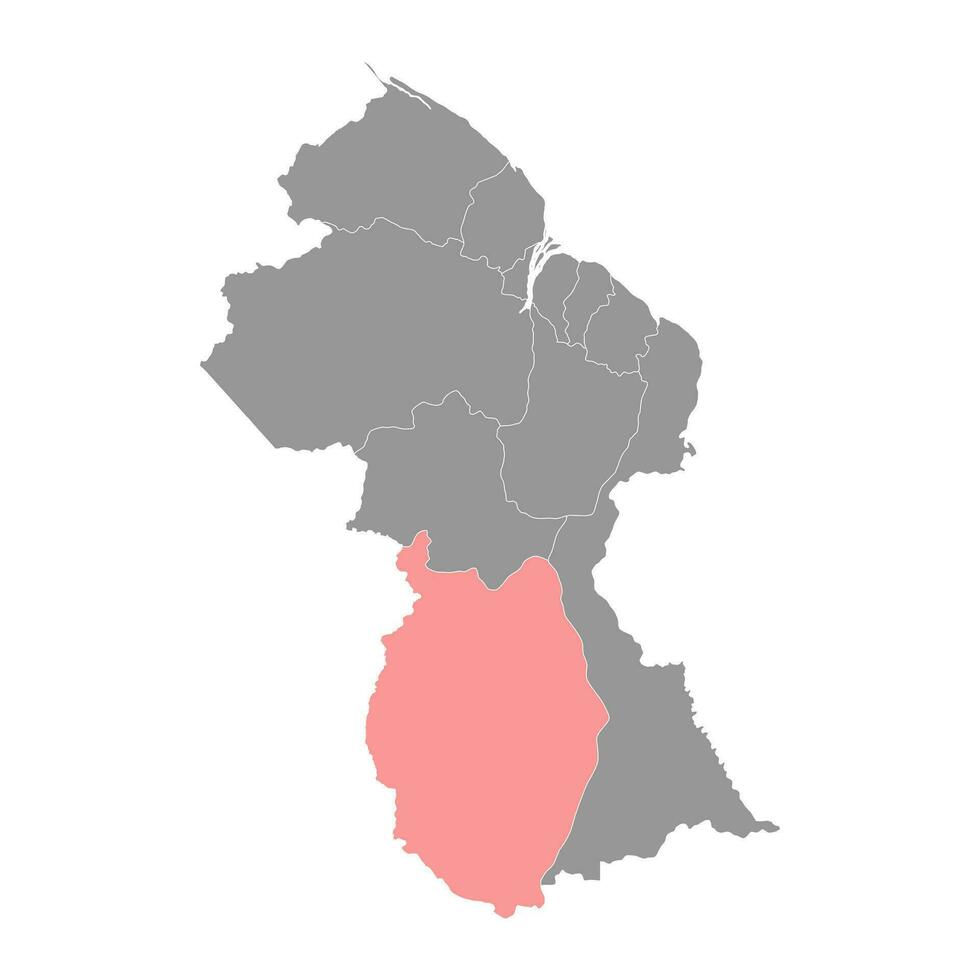 superior takutu superior essequibo região mapa, administrativo divisão do Guiana. vetor ilustração.