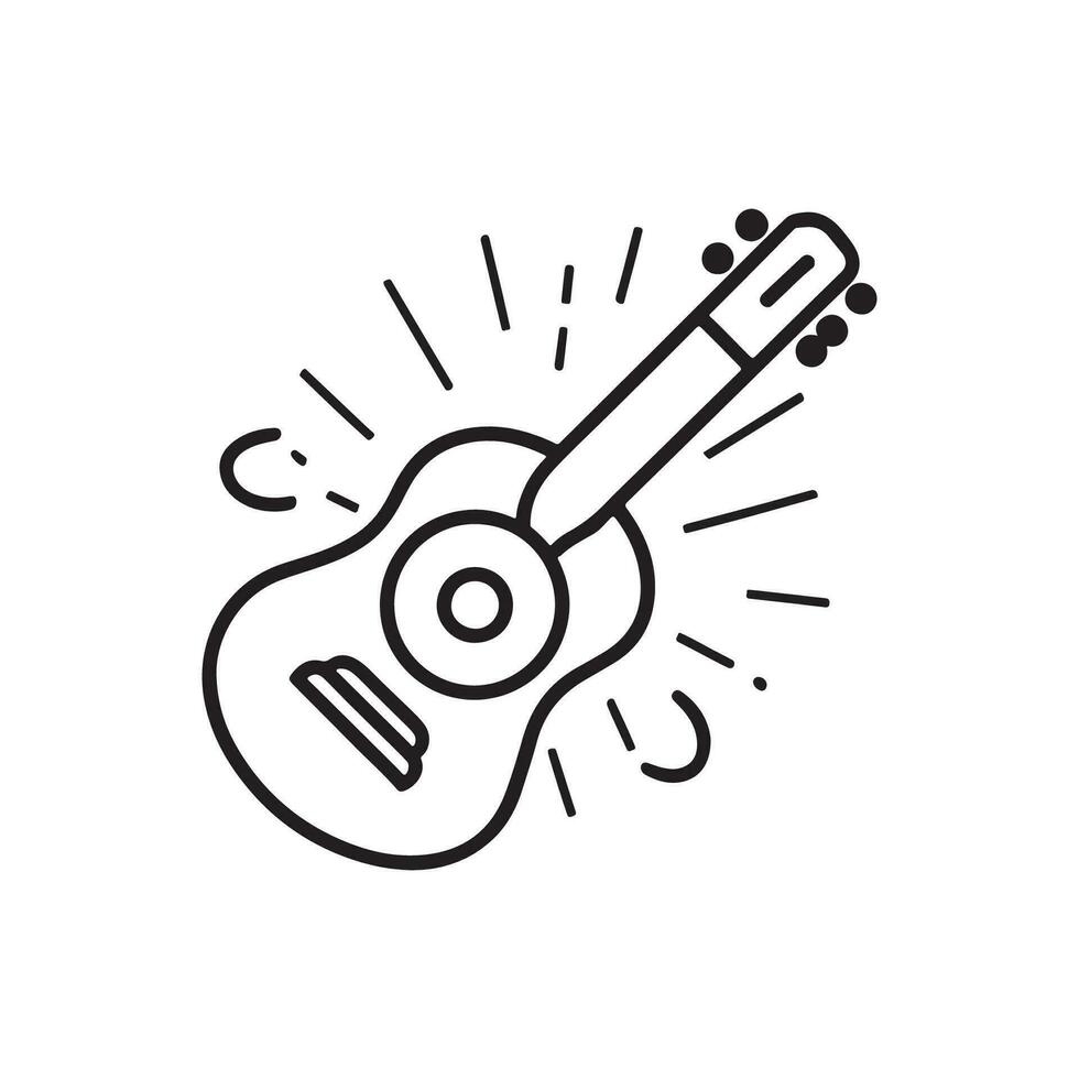 Preto e branco ilustração do elétrico guitarra em branco fundo vetor