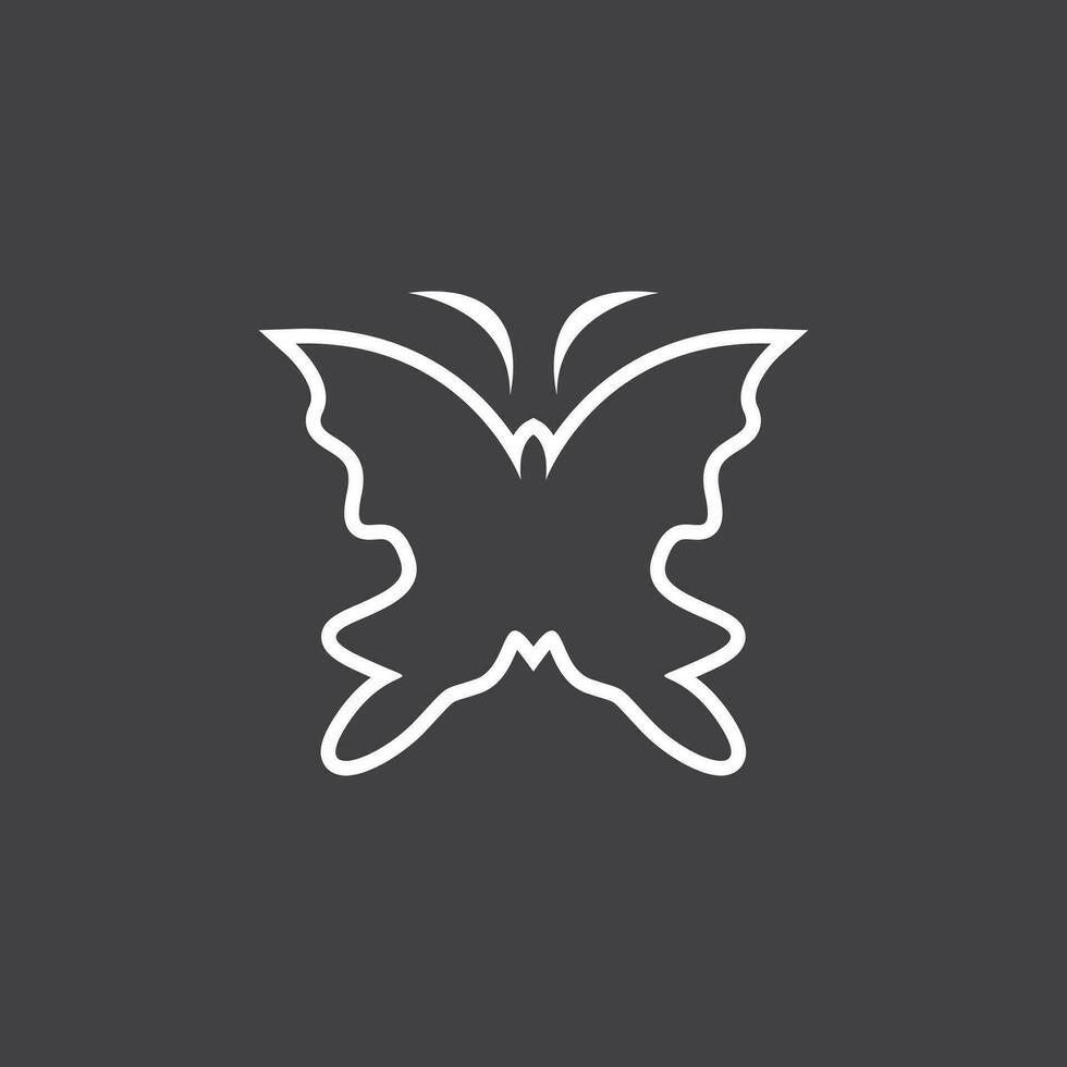 Preto silhueta borboleta ícone e símbolo modelo vetor