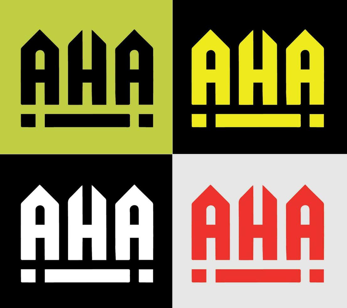 aha monograma logotipo, elementos cor variação abstrato ícone. moderno logotipo, o negócio modelo. vetor