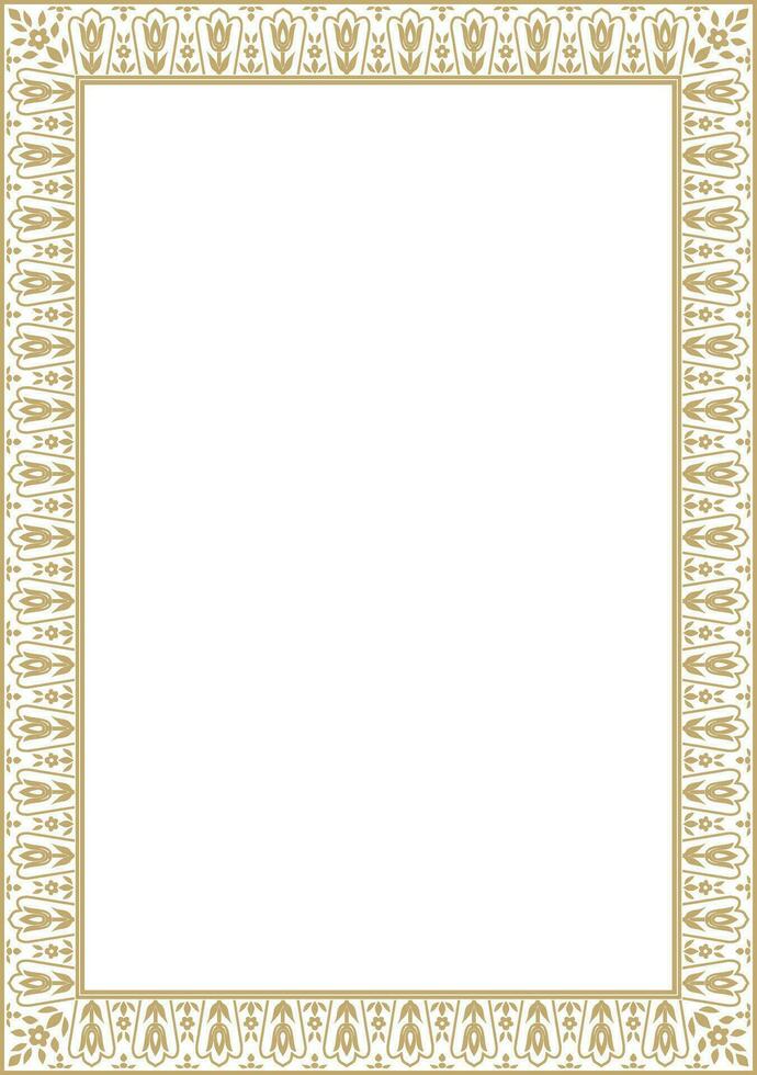 vetor ouro quadrado turco ornamento. sem fim otomano nacional fronteira, quadro, retângulo