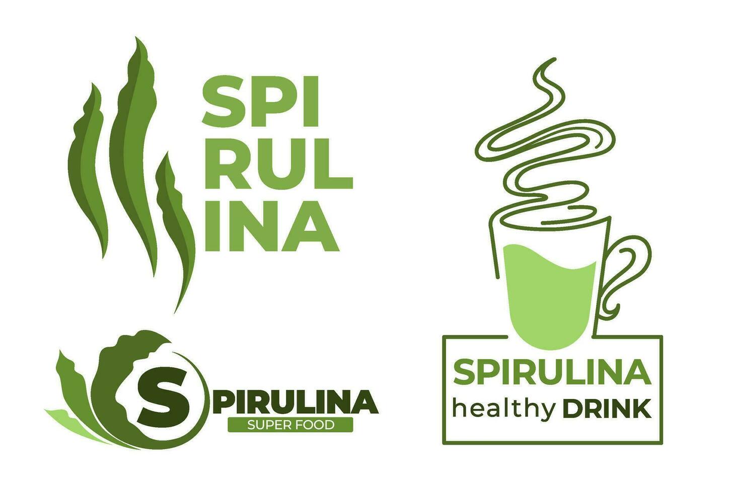 espirulina saudável beber e Comida suplemento vetor