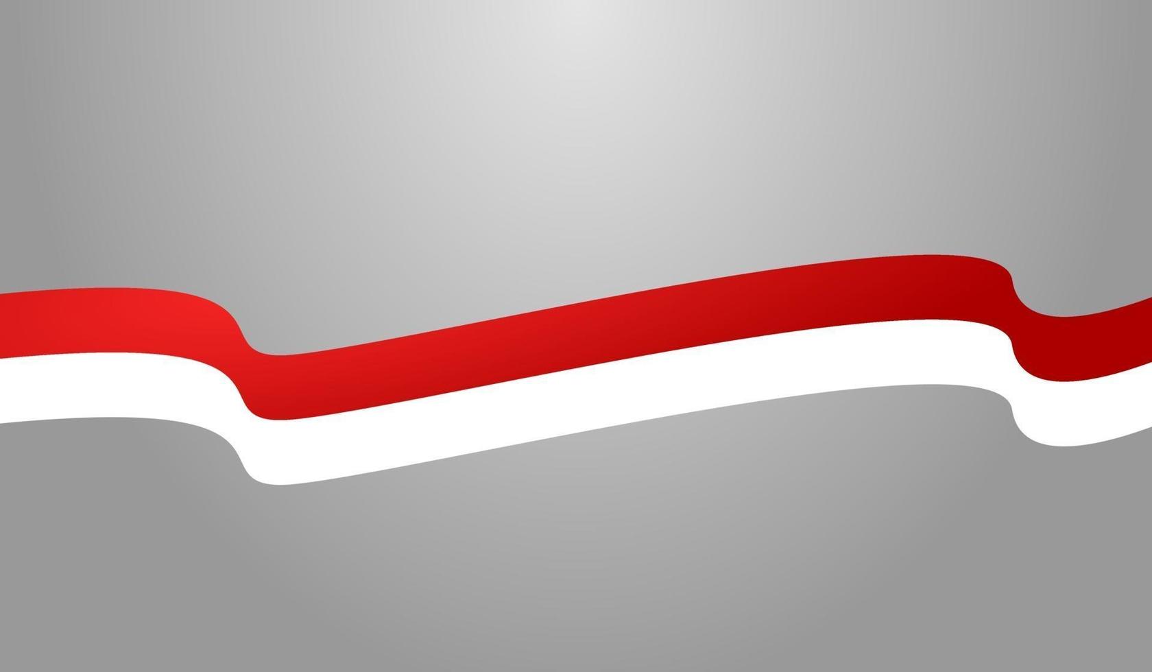 bandeira da indonésia elemento onda onda vermelho branco vetor