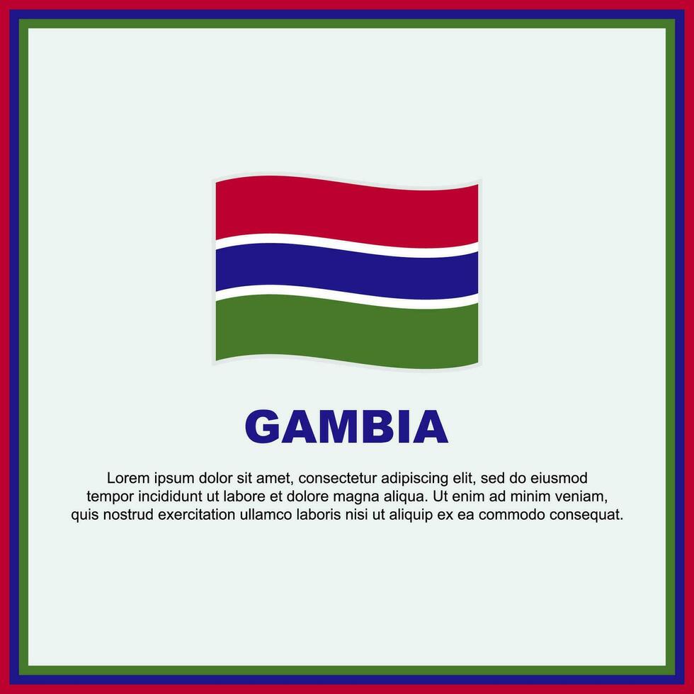 Gâmbia bandeira fundo Projeto modelo. Gâmbia independência dia bandeira social meios de comunicação publicar. Gâmbia bandeira vetor