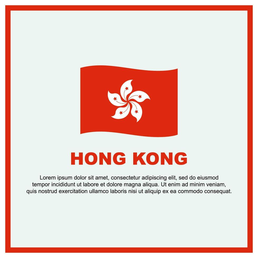 hong kong bandeira fundo Projeto modelo. hong kong independência dia bandeira social meios de comunicação publicar. hong kong bandeira vetor