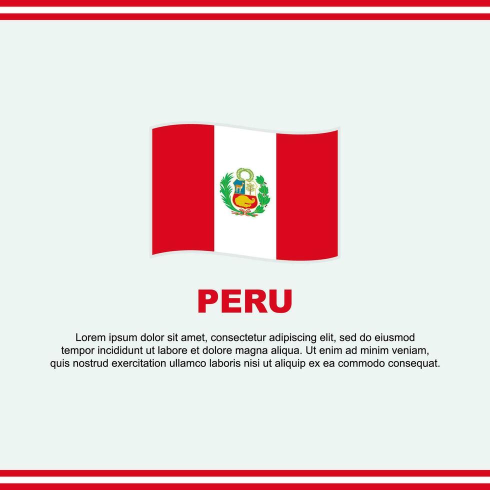 Peru bandeira fundo Projeto modelo. Peru independência dia bandeira social meios de comunicação publicar. Projeto vetor