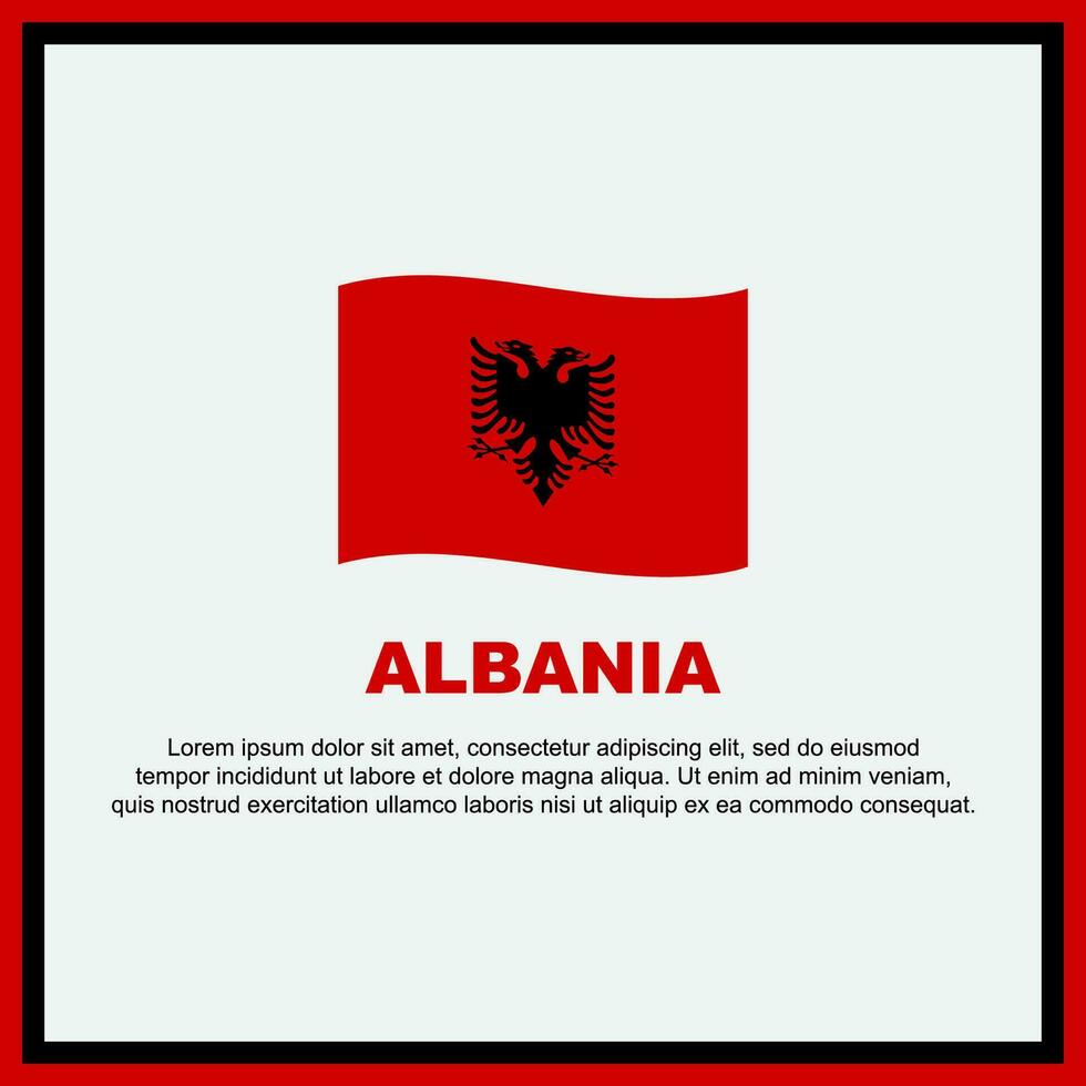 Albânia bandeira fundo Projeto modelo. Albânia independência dia bandeira social meios de comunicação publicar. Albânia bandeira vetor
