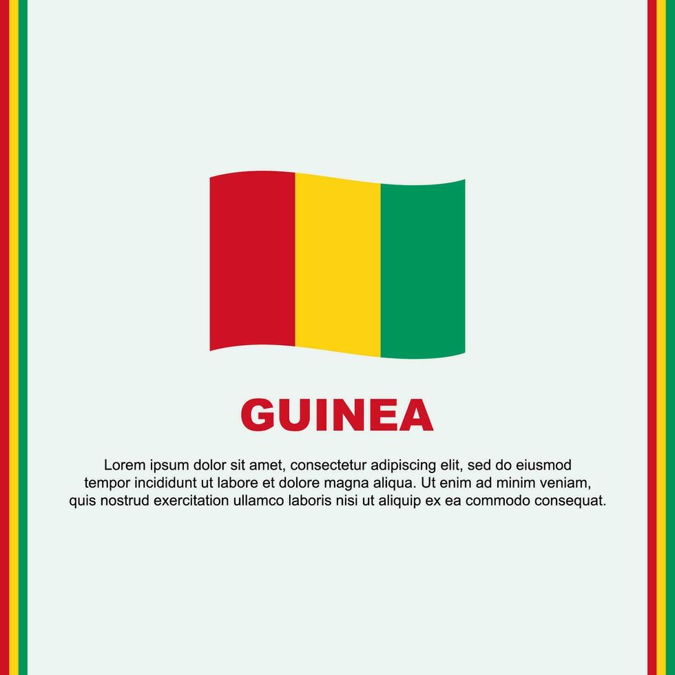 Guiné bandeira fundo Projeto modelo. Guiné independência dia bandeira social meios de comunicação publicar. Guiné desenho animado vetor