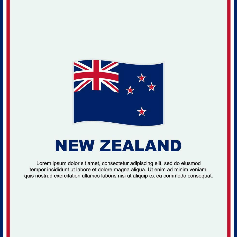 Novo zelândia bandeira fundo Projeto modelo. Novo zelândia independência dia bandeira social meios de comunicação publicar. Novo zelândia desenho animado vetor