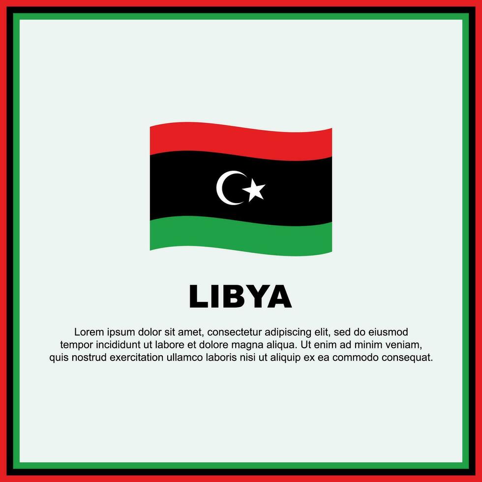 Líbia bandeira fundo Projeto modelo. Líbia independência dia bandeira social meios de comunicação publicar. Líbia bandeira vetor