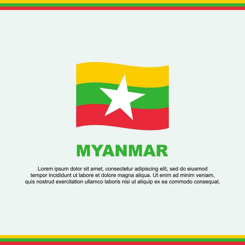 myanmar bandeira fundo Projeto modelo. myanmar independência dia bandeira social meios de comunicação publicar. myanmar Projeto vetor