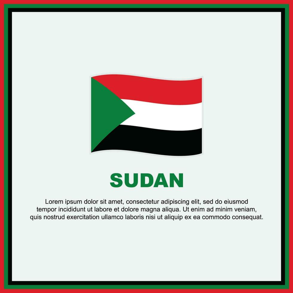 Sudão bandeira fundo Projeto modelo. Sudão independência dia bandeira social meios de comunicação publicar. Sudão bandeira vetor