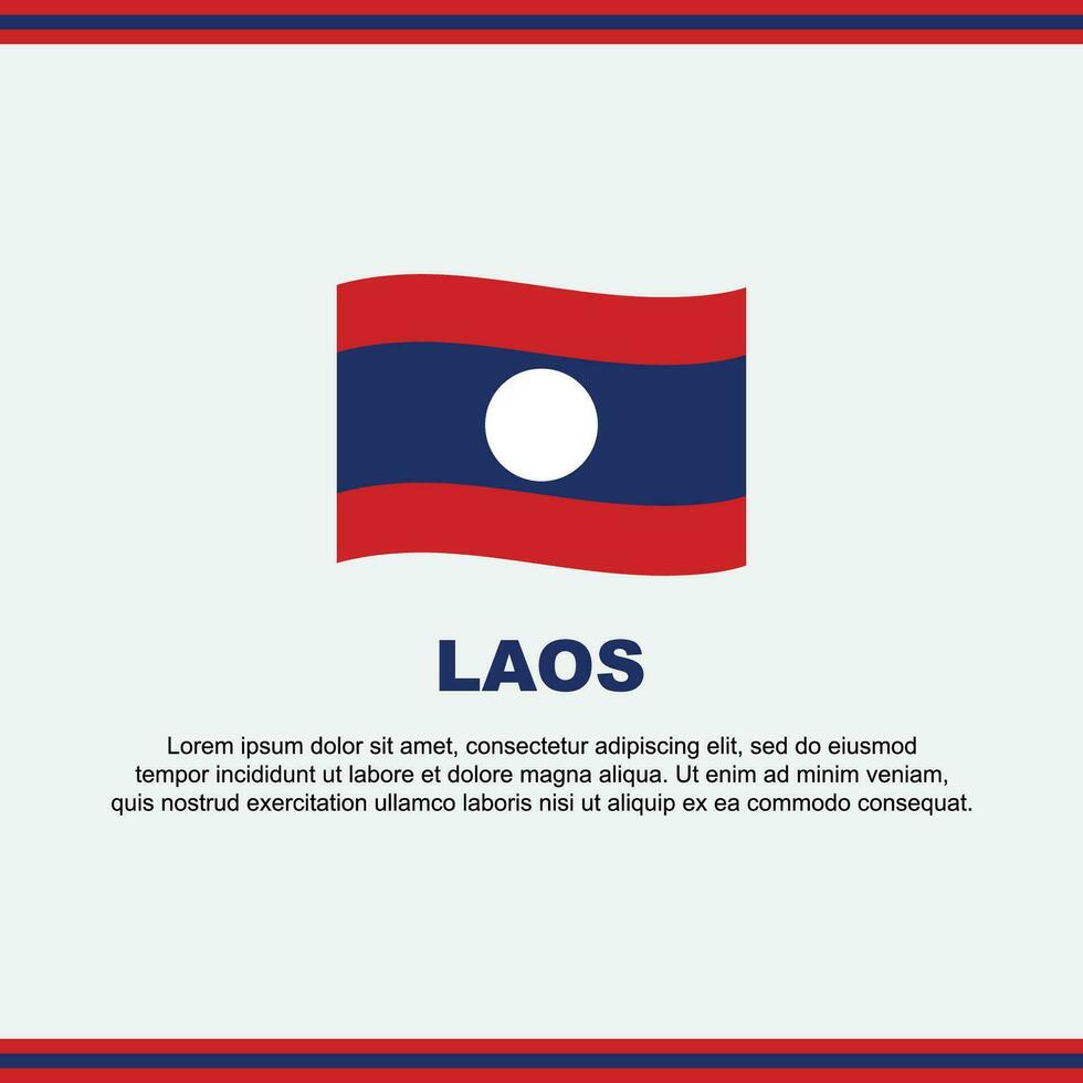 Laos bandeira fundo Projeto modelo. Laos independência dia bandeira social meios de comunicação publicar. Laos Projeto vetor