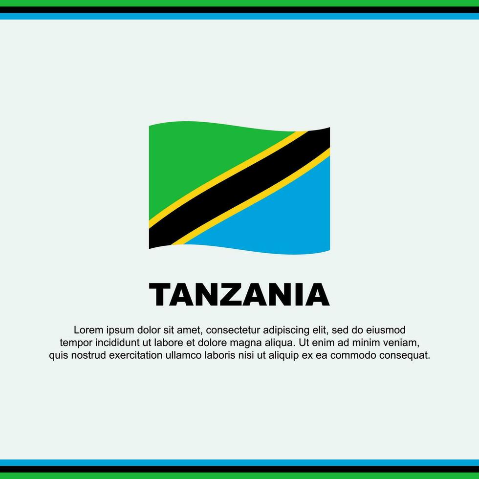 Tanzânia bandeira fundo Projeto modelo. Tanzânia independência dia bandeira social meios de comunicação publicar. Tanzânia Projeto vetor