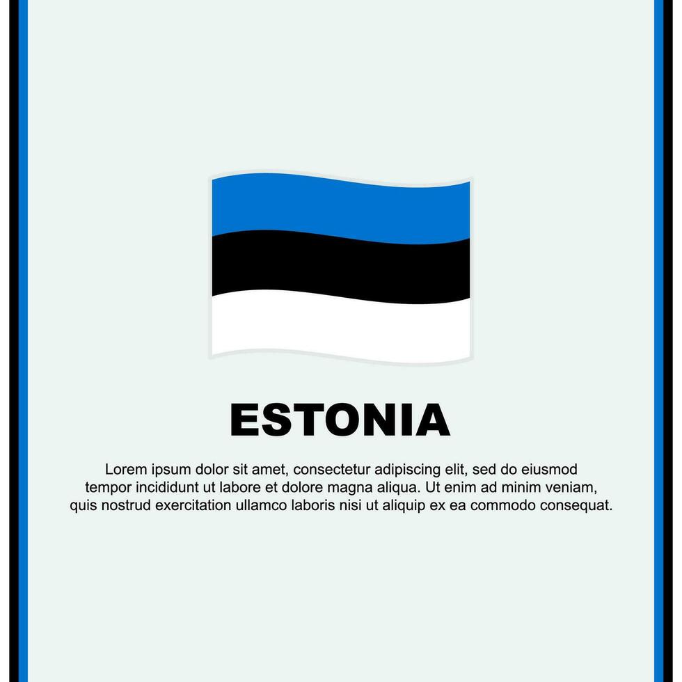 Estônia bandeira fundo Projeto modelo. Estônia independência dia bandeira social meios de comunicação publicar. Estônia desenho animado vetor