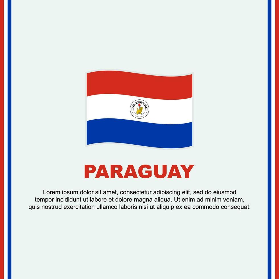 Paraguai bandeira fundo Projeto modelo. Paraguai independência dia bandeira social meios de comunicação publicar. desenho animado vetor