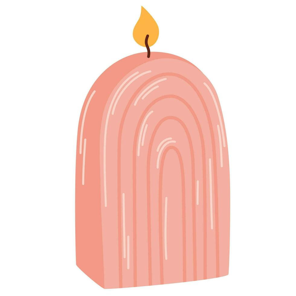 perfumado queimando vela. decorativo cera velas para relaxar e spa. mão desenhar vetor ilustração isolado em branco fundo