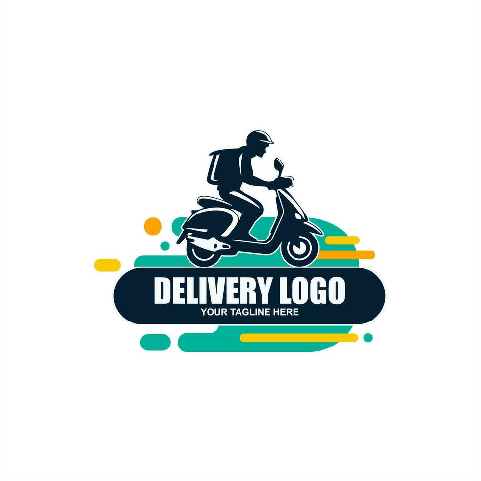 lambreta logotipo com Rapidez e Entrega motocicleta ícone vetor