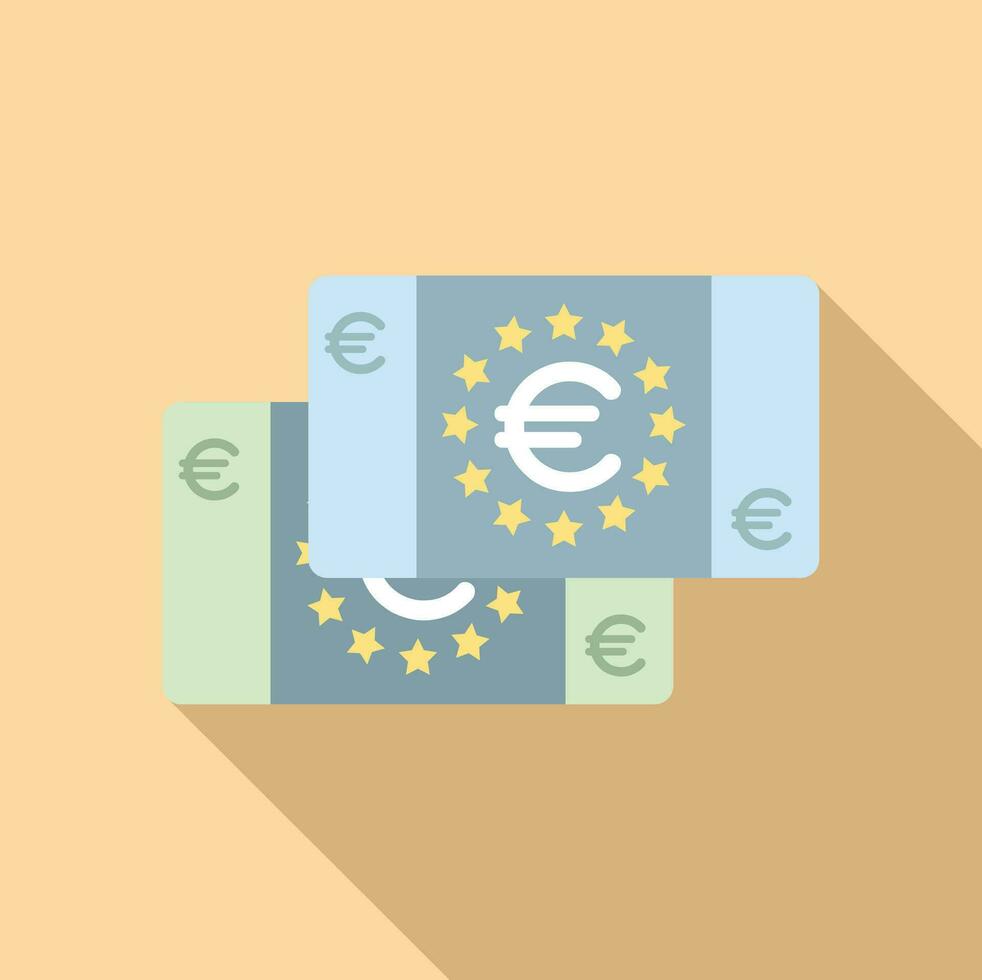 euro dinheiro dinheiro ícone plano vetor. seguro crédito vetor