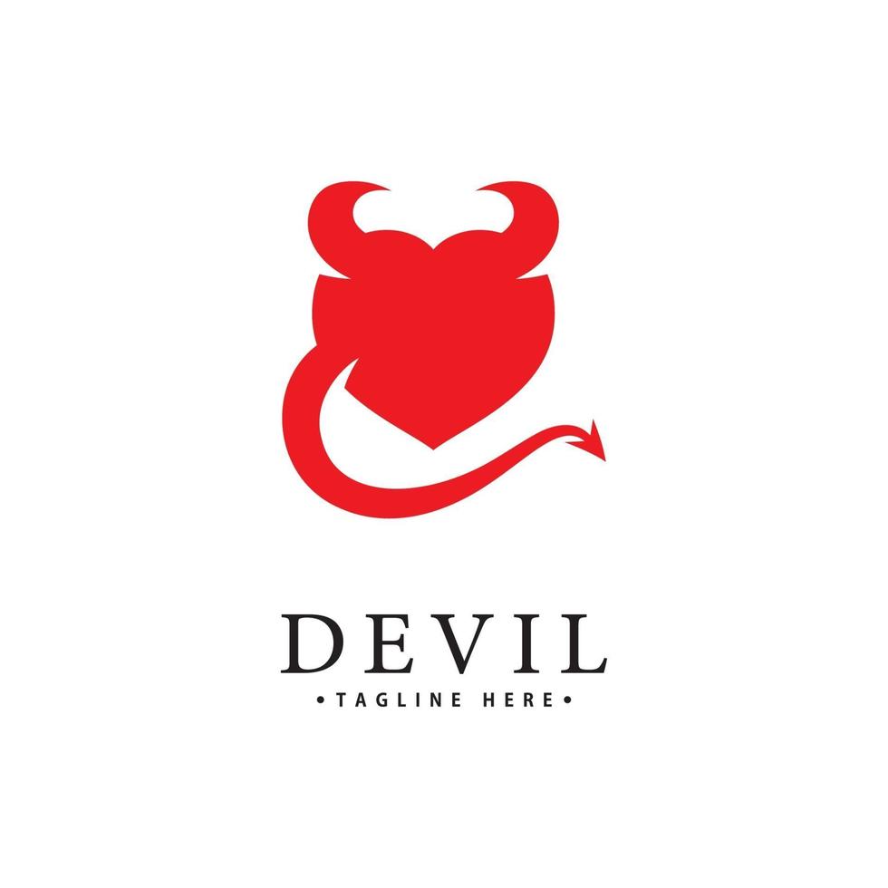 modelo de ícone de vetor de logotipo de diabo vermelho