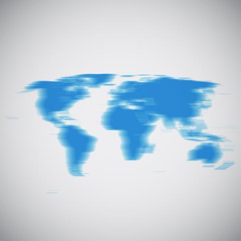 Mapa do mundo com motion blur, ilustração vetorial vetor