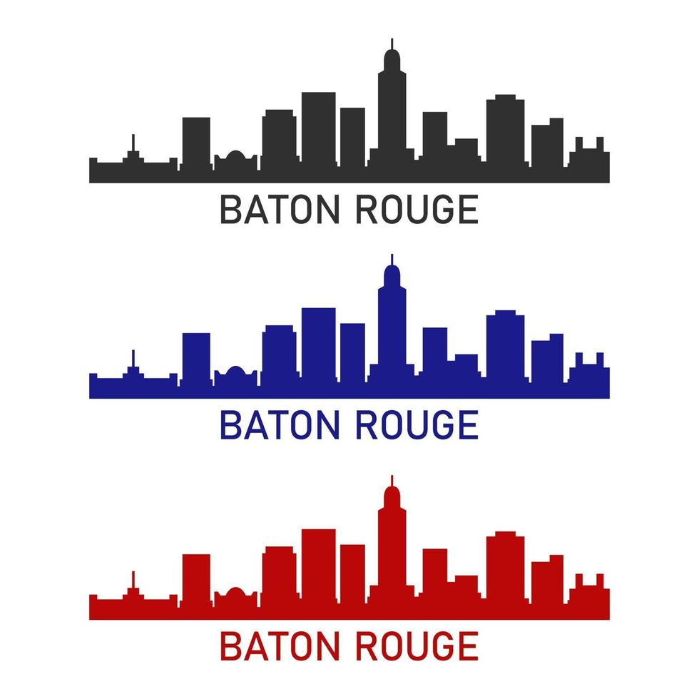 Baton rouge skyline ilustrado em fundo branco vetor