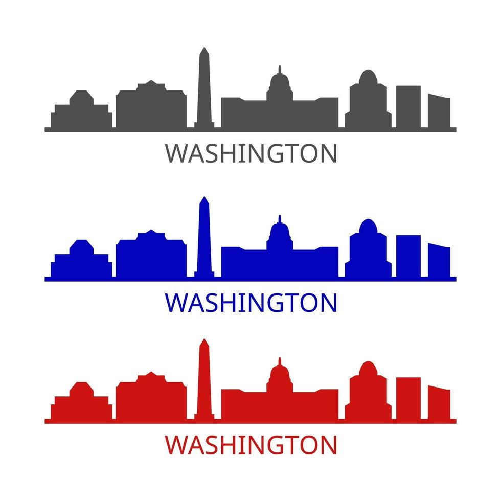 horizonte de Washington ilustrado em fundo branco vetor