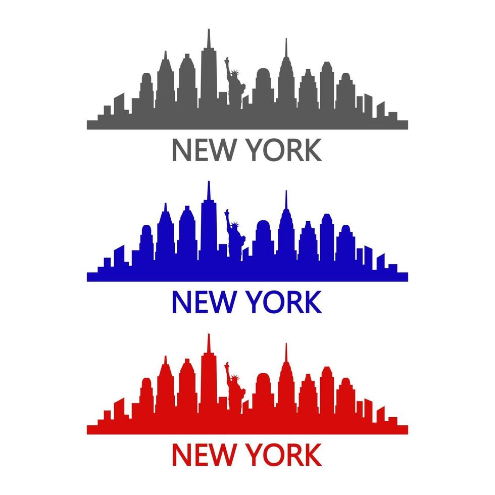 horizonte de nova york ilustrado em fundo branco vetor