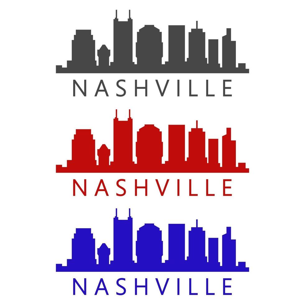 horizonte de nashville ilustrado em um fundo branco vetor